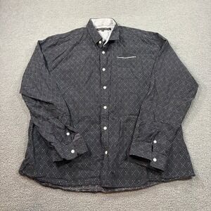 Impatient Wolves Button Down Mens XXL Black 8BW1054WW Cross Print Shirt